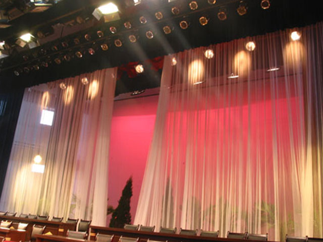 多功能厅舞台机械幕布灯光音响系统